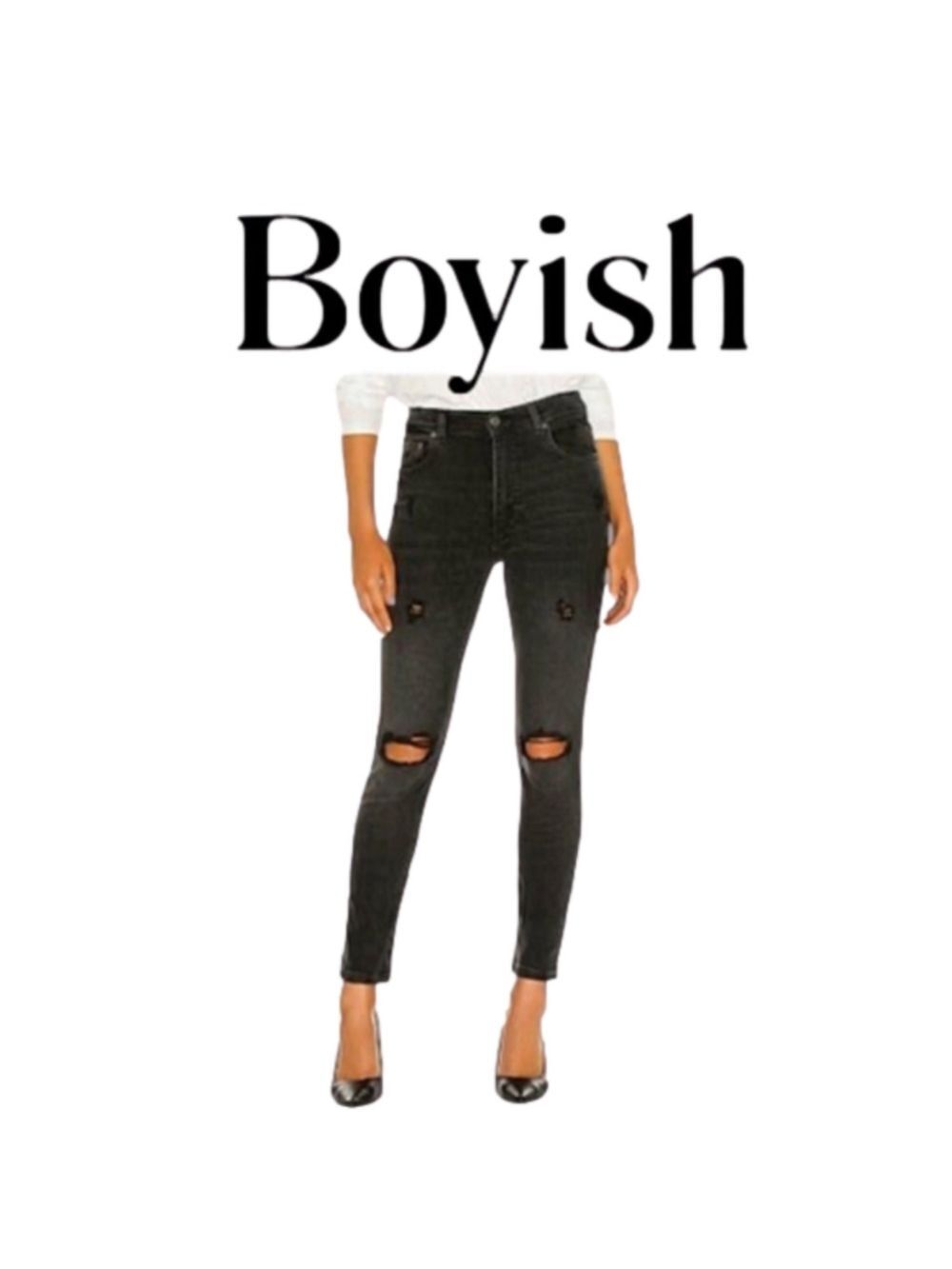 Boyish Billy high rise skinny Touch of Evil black jeans 27” buttonfly